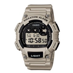 CASIO 100m방수 LED라이트 손목알람진동시계 10년전지 W-735H-8A2V 진동시