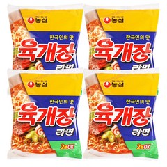 농심 육개장 라면, 120g, 4개, 4개