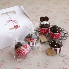 초콜릿 컵케익 초코머핀 만들기세트 /발렌타인데이 베이킹키트, 1개
