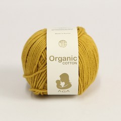 [앵콜스] 아가 오가닉코튼실 30g AGA Organic Cotton 유기농 면사 오가닉실 뜨개실 아기옷 아기양말 모자, 52 머스타드, 1개