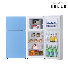 BELLE 레트로 글라스 일반형냉장고 방문설치, 스카이블루, SR-D13AS