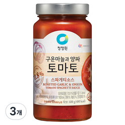 청정원 구운마늘과 양파 토마토 스파게티소스, 600g, 3개