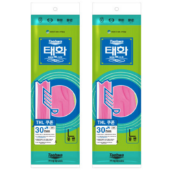 태화 고무장갑 꽃밴 핑크, 대(L), 2개