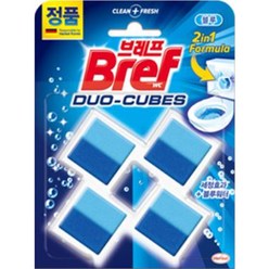 브레프 듀오 큐브 블루 변기세정제 4p, 200g, 1개