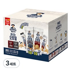 퀘이커 마시는 오트밀 낱봉팩 그레인 10p + 서리태 10p, 1kg, 3세트