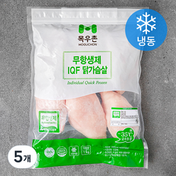 목우촌 무항생제 인증 IQF 닭가슴살 (냉동), 5개, 1kg