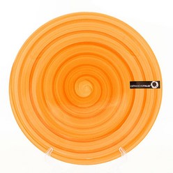 세라미체 이탈리아 원형 스파이럴 접시, 라이트오렌지, 1개