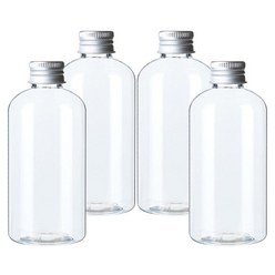 병도매닷컴 DTB250 투명 음료용기 알루미늄 실버캡, 250ml, 4개입