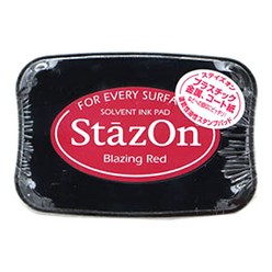 StazOn 츠키네코 유성스탬프 잉크 글래스용 SZ-21, Blazing Red, 1개