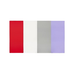퍼니존 퍼니테라피 레드비비드 시리즈 4 유아폴더매트, 레드 + 화이트 + 그레이 + 바이올렛