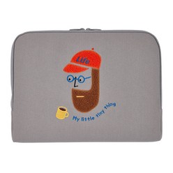 안테나샵 노트북 파우치 방수캔버스, 부클 비어드맨, 40 x 29 x 2 cm