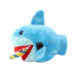 도그아이 터그 글러브 강아지 봉제 장난감 상어 25 x 12 x 18 cm, 파랑, 1개