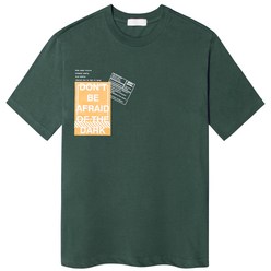남여공용 패치 문구 반팔 티셔츠