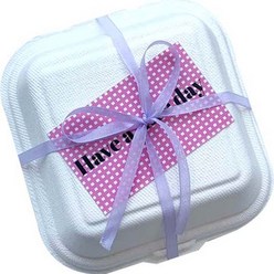 티나피크닉 도시락 화이트펄프 상자 + 스티커 2p + 리본끈 세트 핑크, 10세트