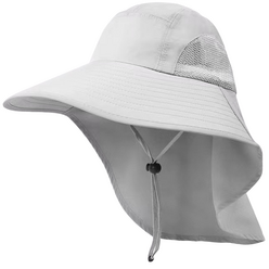 에이빅 자외선차단 햇빛가리개 챙넓은 낚시 모자, 그레이