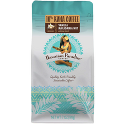 하와이안 파라다이스 하와이 코나 바닐라 마카다미아 분쇄 커피, 핸드드립, 198g, 1개
