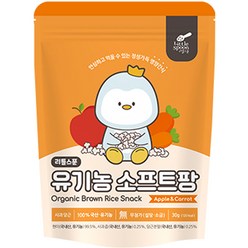 리틀스푼 쌀과자 유기농떡뻥 스틱 현미 소프트팡, 혼합맛(사과 / 당근), 30g, 1개