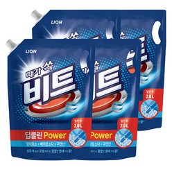 비트 딥클린파워 액체세제 파우치형 일반용, 2L, 4개