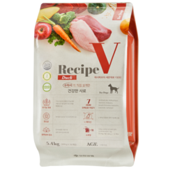 유한양행 Recipe V 세븐제로 강아지 사료, 오리(디 D), 5.4kg, 1개