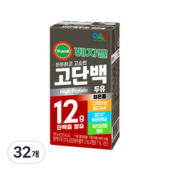 베지밀 고단백두유 검은콩, 190ml, 32개