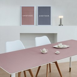 7A 가죽 양면 방수 모서리라운딩 캠핑 식탁 테이블 매트, 코코아 + 그레이, 50 x 70 cm