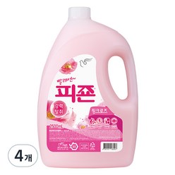 피죤 레귤러 섬유유연제 핑크로즈 본품, 2500ml, 4개