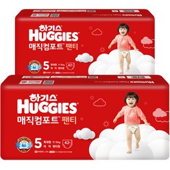 하기스 매직컴포트 팬티형 기저귀 여아용, 5단계, 84매