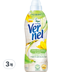 버넬 그린 고농축 섬유유연제 일랑일랑 앤 베티버 본품, 3개, 900ml