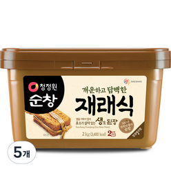 청정원순창 개운하고 담백한 재래식 생된장, 2kg, 5개