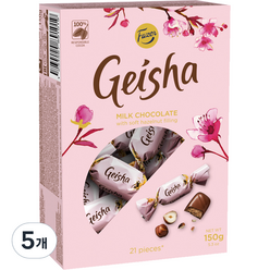 파제르 게이샤 헤이즐넛 필링 밀크 초콜릿, 150g, 5개
