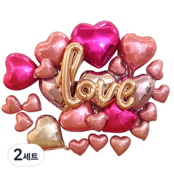 윰스 LOVE 하트풍선 파티용품세트, 혼합 색상, 2세트
