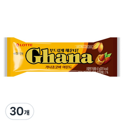 롯데 가나초코바 아몬드, 43g, 30개