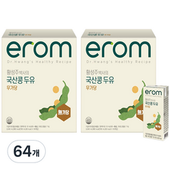 이롬 황성주 박사의 국산콩 두유 무가당, 190ml, 64개