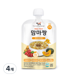 짱죽 맛있는 이유식 맘마짱 7개월부터 1p, 한우단호박죽, 120g, 4개