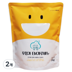 강청 무첨가 EM 세탁용 가루비누, 1kg, 2개