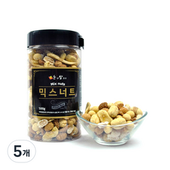 논앤밭위드 하루신선견과 믹스너트 대, 500g, 5개