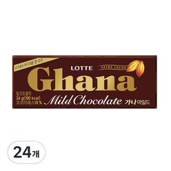 가나 마일드 밀크 초콜릿, 34g, 24개