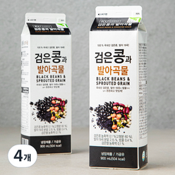 건국유업 검은콩과 발아곡물 우유, 900ml, 4개