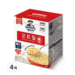 퀘이커 오트밀 오리지널, 180g, 4개