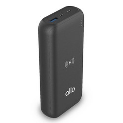 알로코리아 C타입 무선 고속충전 보조배터리 20000mAh, allo2000WPD, 블랙