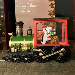 [마쉬매리골드] 크리스마스 오르골 스노우볼 눈사람마을 열차 오르골 9cm, 혼합색상, 1개