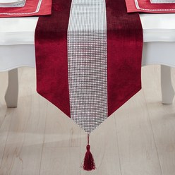 블루포그 플란넬 커피 테이블 러너, 02 빨간색, 320 x 2100 x 20 mm