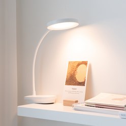 히트조명 학습용 밝기조절 클립형 무선 LED 책상 스탠드 G31159WH, 화이트