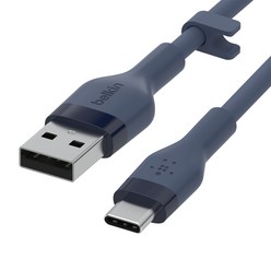 벨킨 플렉스 USB A-C타입 고속 충전 케이블 CAB008bt1M, 블루, 1m, 1개
