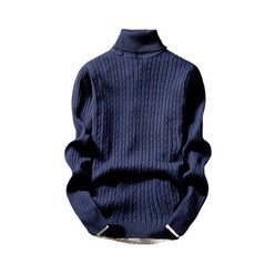 아울스 남성용 심플 꽈배기 루즈핏 스포티 폴라 스웨터 #G04