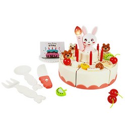 플레이맥스 내 마음대로 꾸미는 DIY 노래하는 토끼 생일케이크 장난감, 핑크