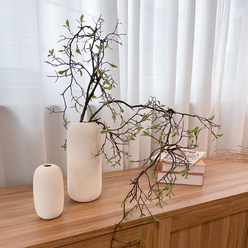 코로키아 넝쿨 바인 조화 미니 그린잎 가지, 1개, 그린