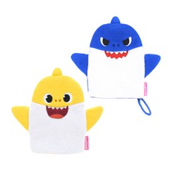 핑크퐁 바스타올 아빠 상어 + 아기 상어 세트, 블루, 옐로우, 1세트