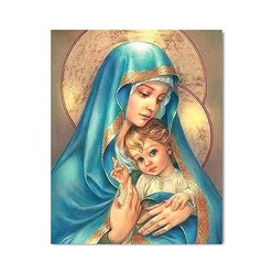 아디코 캔버스 DIY 명화그리기 성모마리아와 아기예수의 포옹 40 x 50 cm, 혼합색상