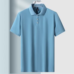 빅사이즈 골프셔츠 남자 아이스 티셔츠 여름 터틀넥 루즈핏 남성 반팔 순색 쿨남성복 무역